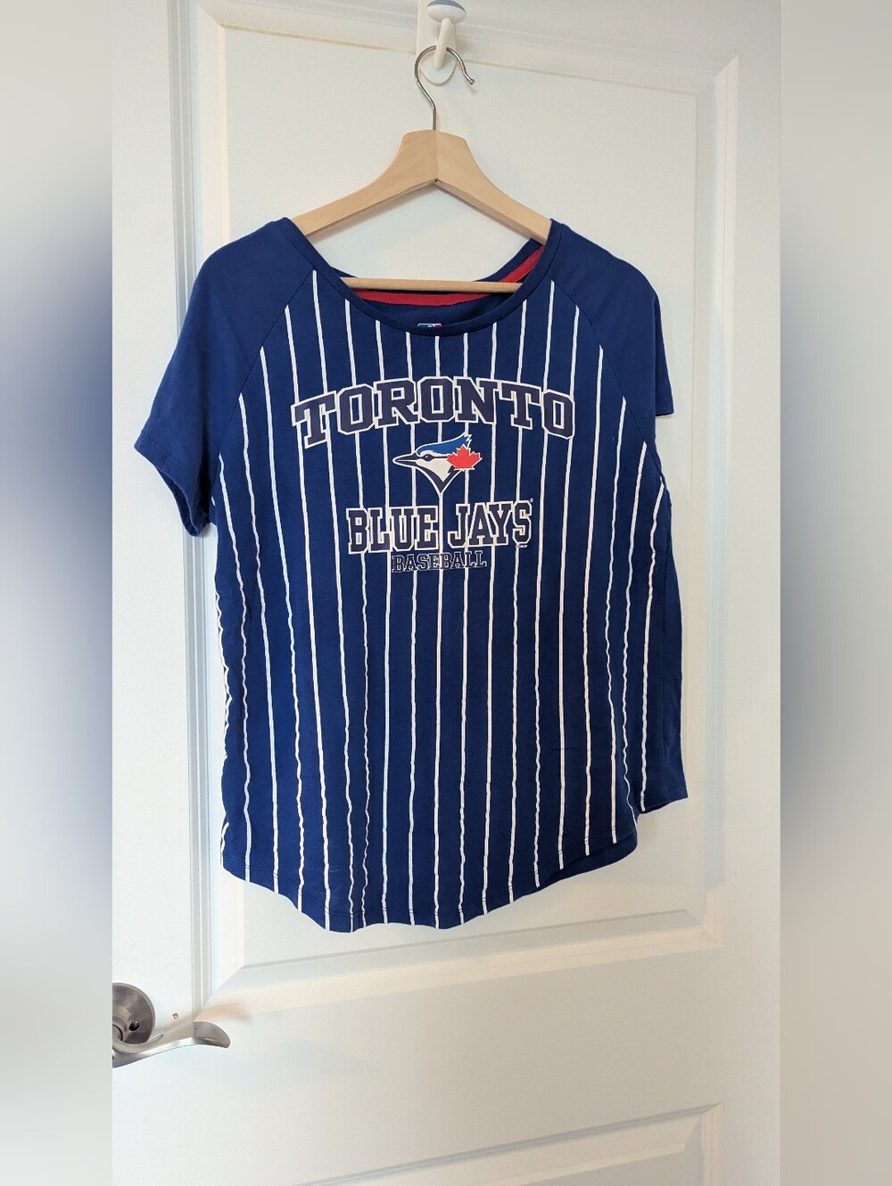 MLB Genuine Merchandise Toronto Blue Jays Pinstripe Graphic Tee - Size L